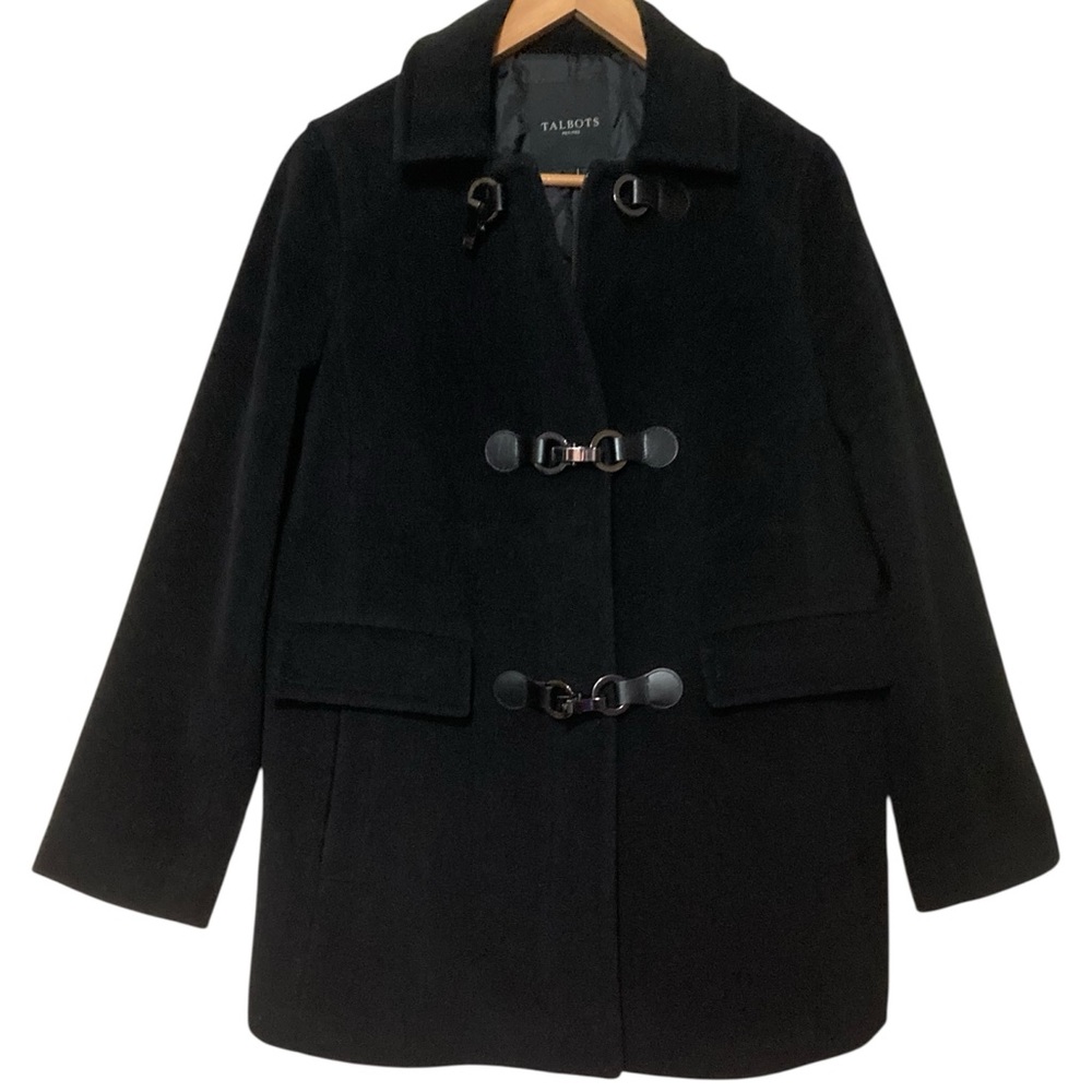 Talbots Wool Blend Coat with Gunmetal Hook Closure